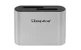 Kingston Workflow Dual-Slot Lector Tarjeta SDHC/SDXC UHS-II, USB 3.2 Gen 1 Tipo-C, Negro y Plata, para Transferencia Rápida de Vídeo y Foto