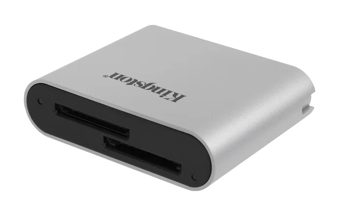 Kingston Workflow Dual-Slot Lector Tarjeta SDHC/SDXC UHS-II, USB 3.2 Gen 1 Tipo-C, Negro y Plata, para Transferencia Rápida de Vídeo y Foto