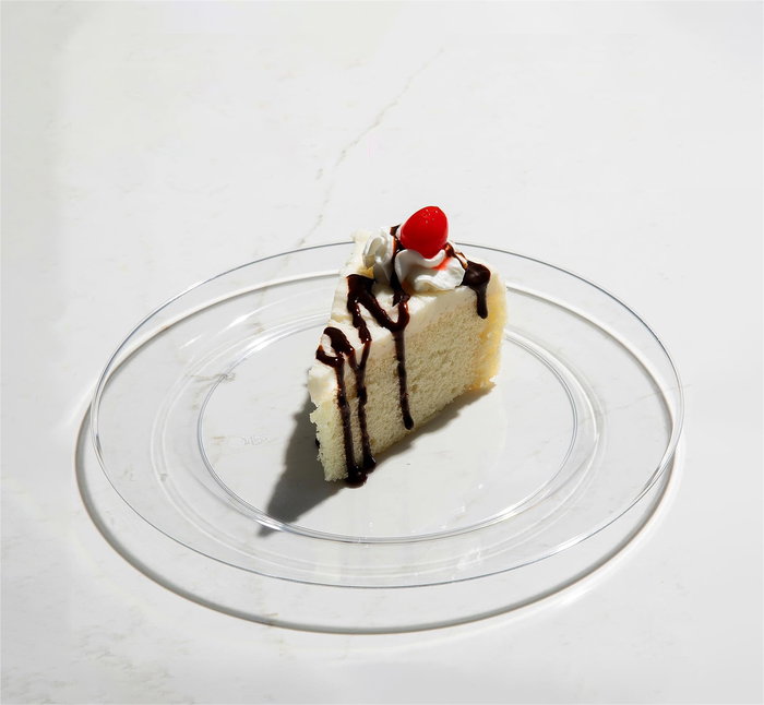 Algon Set 6 Platos Transparentes de Plástico (PS) de 19 cm (24 Unidades)