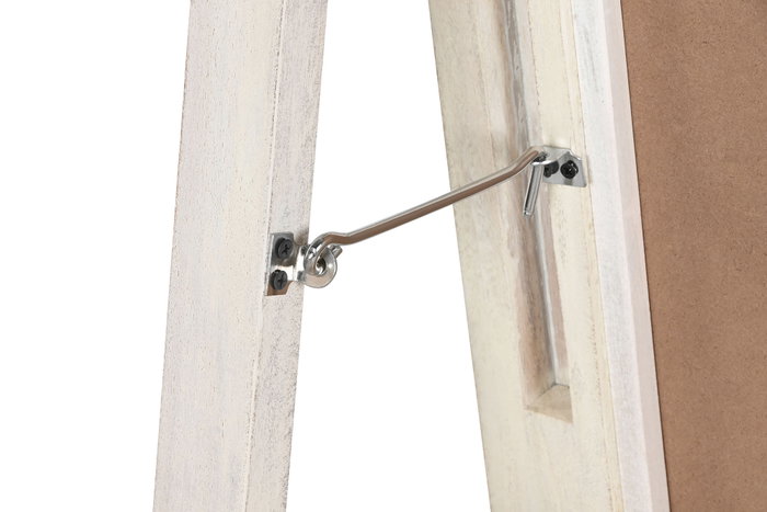 DKD Home Decor Espejo de Vestidor Mango y Ratán Blanco Roto