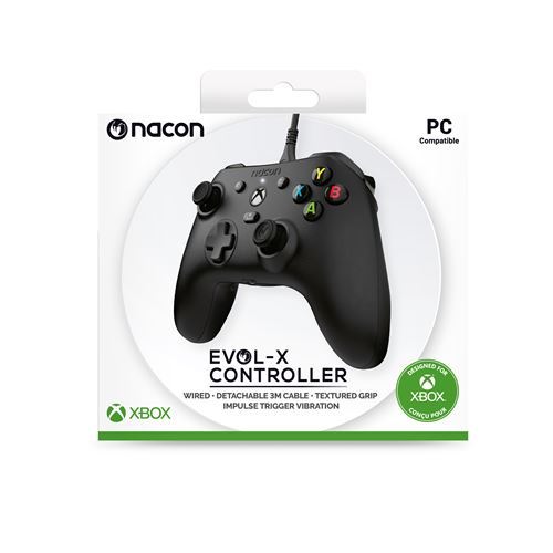 NACON Mando Xbox Compatible con Cable - Certificado Oficial - Negro