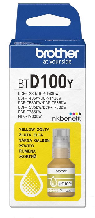 Brother BTD100Y Tinta de Recarga Amarilla de 48,8 ml