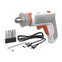 Black+Decker Kit Atornillador Hexdriver Recargable 3.6V con Aspirador de Mano, Par 5.5Nm, Luz LED, Batería 1.5Ah, Incluye 5 Puntas, Llave Hexagonal y Cable Micro-USB