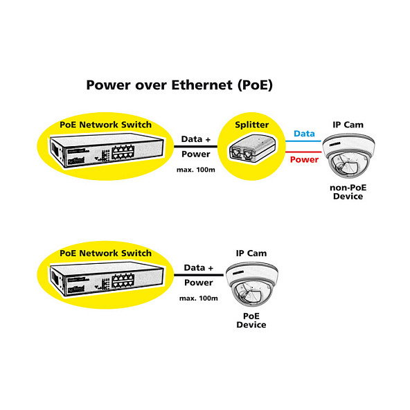ROLINE Switch PoE Fast Ethernet de 8 Puertos (8x PoE 130W, 10/100 Mbit/s, Montaje 19 Pulgadas, Negro)