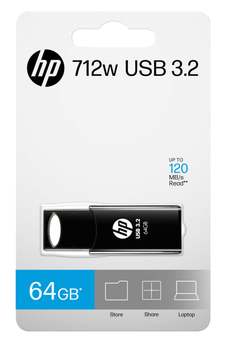 HP 712w Unidad Flash USB 64 GB USB Tipo A 3.2 Gen 1 Negro