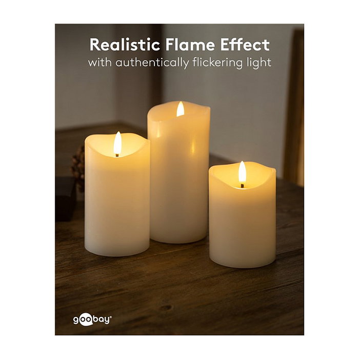 Goobay Velas LED de cera real, blanco Goobay Velas LED de cera real, blanco