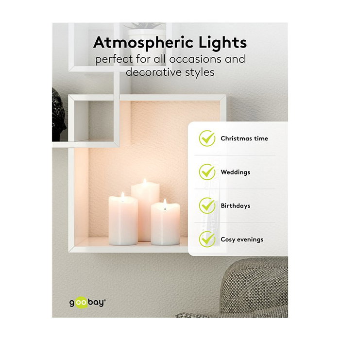 Goobay Velas LED de cera real, blanco Goobay Velas LED de cera real, blanco