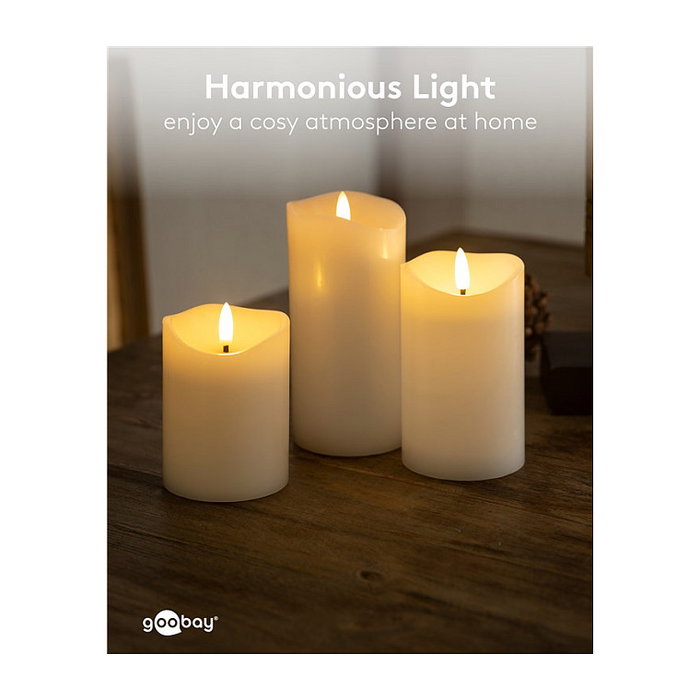 Goobay Velas LED de cera real, blanco Goobay Velas LED de cera real, blanco