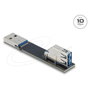 DeLOCK Adaptador USB 67421, USB 3.0 / 3.1 Gen 2 (10 Gbps), Tipo A Macho a Hembra, Angulado 90 Grados, Color Negro, Plug and Play