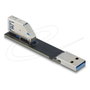 DeLOCK Adaptador USB 67421, USB 3.0 / 3.1 Gen 2 (10 Gbps), Tipo A Macho a Hembra, Angulado 90 Grados, Color Negro, Plug and Play