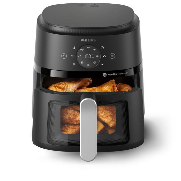 Philips Airfryer NA221/00 - Freidora de aire sin aceite, 4.2 litros, 1500W, color negro