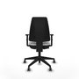 Silla de oficina Elche con mecanismo Contacto permanente básico tapizada con Tela color Blanco. Equipada con Base piramidal negra, Brazos 1D y Ruedas 65 mm parqué