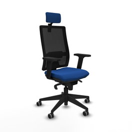PIQUERAS Y CRESPO Silla de oficina Horna con mecanismo Sincro Azul y Negro