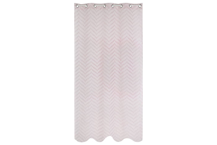 DKD Home Decor Cortina de Poliéster 140x260 cm Rosa Palo con 8 Anillas