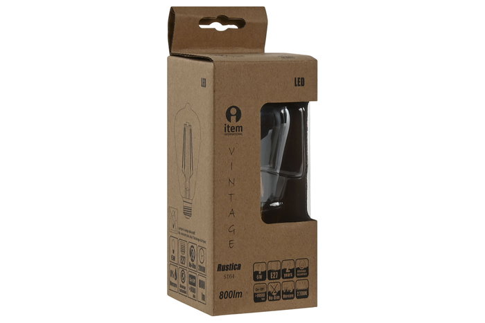 DKD Home Decor Bombilla LED Cristal Ahumada 650 Lúmenes E27