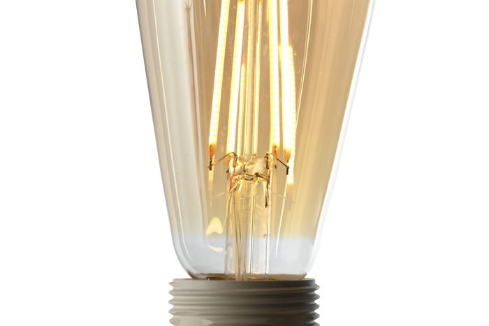DKD Home Decor Bombilla LED Cristal Ahumada 650 Lúmenes E27