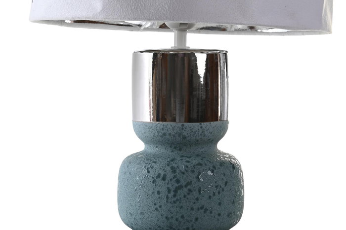 DKD Home Decor Lámpara de sobremesa de cerámica y poliéster Verde menta y Blanco DKD Home Decor Lámpara de sobremesa de cerámica y poliéster Verde menta y Blanco