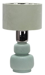 DKD Home Decor Lámpara de sobremesa de cerámica y poliéster Verde menta y Blanco
