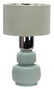 DKD Home Decor Lámpara de sobremesa de cerámica y poliéster Verde menta y Blanco