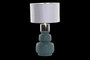 DKD Home Decor Lámpara de sobremesa de cerámica y poliéster Verde menta y Blanco