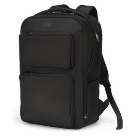 Dicota Backpack SEVEN para Ordenador Portátil 12-14", 18 Litros, Negro, Mochila Unisex con Compartimento para Tableta y Múltiples Bolsillos, Materiales Reciclados