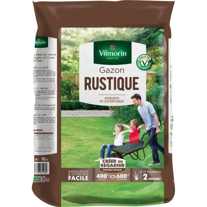 Vilmorin VIL3182670261282 Semillas de Césped Resistente - 10 kg