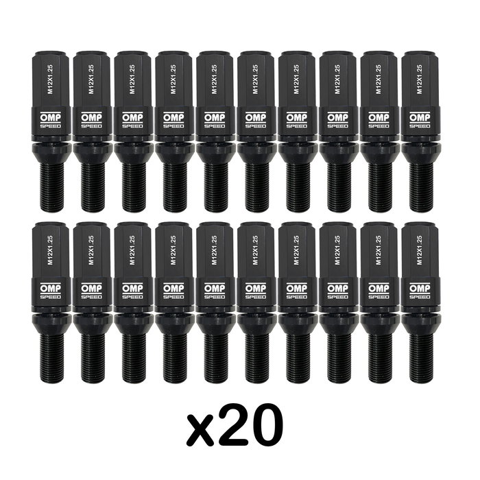 Kit de tornillos OMP OMPS09971201 28 mm Negro M12 x 1,25