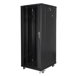 Lanberg FF01-6832-12B Rack o Bastidor Independiente 32U 19" Estructura Cerrada - Negro, 600 x 800 x 1603 mm, 800 kg Capacidad Máx.