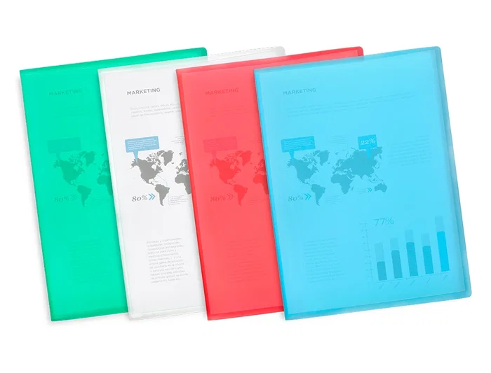 Liderpapel Carpeta Escaparate 47482 10 Fundas Polipropileno DIN A4 Azul Translucido