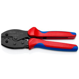 Knipex 97 52 42 PreciForce Crimpzange para terminales MC4/EVO2, herramienta de prensado, cable 10-12 AWG (4-6 mm), color azul y rojo