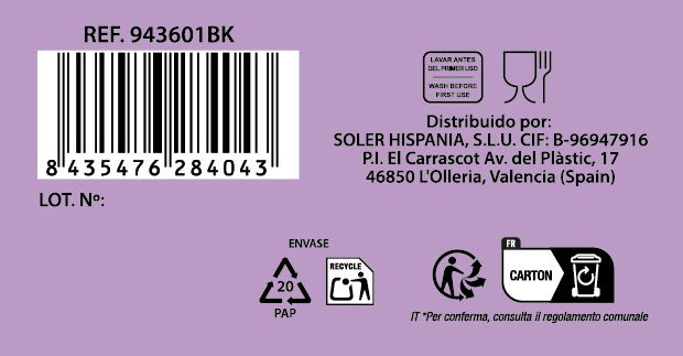 La Mediterranea Set de 6 Cajas de 4 Vasos Silex Aros 360 cc