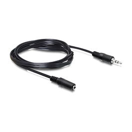 DeLOCK Cable de Extensión de Audio Estéreo 3.5mm Macho-Hembra 2.5 m Negro, Referencia: Digitus