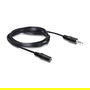 DeLOCK Cable de Extensión de Audio Estéreo 3.5mm Macho-Hembra 2.5 m Negro, Referencia: Digitus