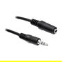 DeLOCK Cable de Extensión de Audio Estéreo 3.5mm Macho-Hembra 2.5 m Negro, Referencia: Digitus