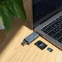 TOOQ Lector de Tarjetas TQR-3001G USB 3.0 USB-C y USB-A Gris
