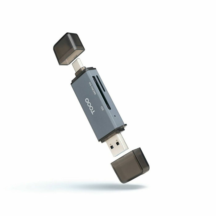 TOOQ Lector de Tarjetas TQR-3001G USB 3.0 USB-C y USB-A Gris