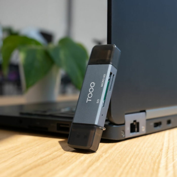 TOOQ Lector de Tarjetas TQR-3001G USB 3.0 USB-C y USB-A Gris