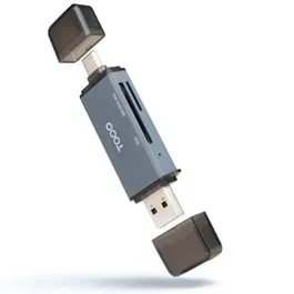 Tooq Lector de Tarjetas TQR-3001G, USB 3.0 y USB Tipo-C, SD/TF, Gris