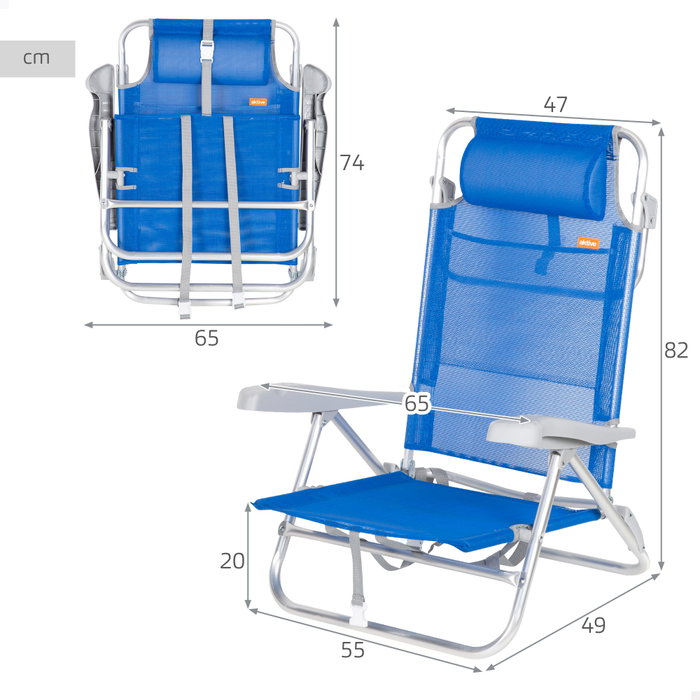 AKTIVE Silla de Playa Plegable AKTIVE Silla de Playa Plegable