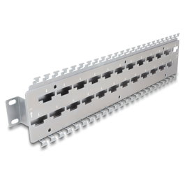 DeLOCK 67070 Panel de gestión de cables de 19 pulgadas, Metal, Gris