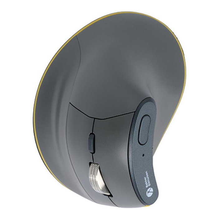 BakkerElkhuizen FastForward BNEFF3MVM Ratón Óptico Vertical Ergonómico Inalámbrico (Bluetooth 5.1 + RF 2.4G + USB-C) 500 DPI 8 Botones Gris