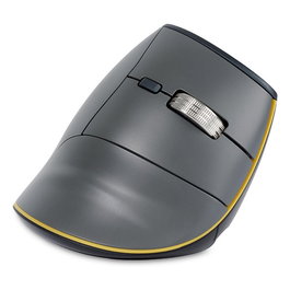 BakkerElkhuizen FastForward BNEFF3MVM Ratón Óptico Vertical Ergonómico Inalámbrico (Bluetooth 5.1 + RF 2.4G + USB-C) 500 DPI 8 Botones Gris