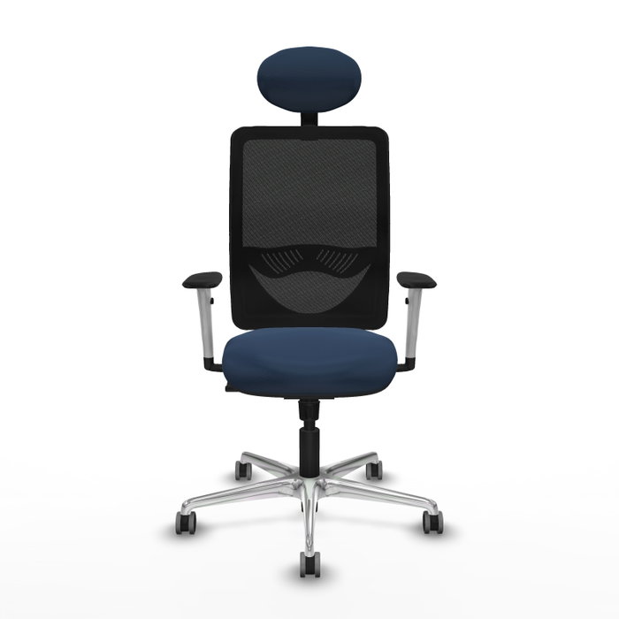 PIQUERAS Y CRESPO Silla de oficina Zulema con mecanismo Sincro, Azul marino y Negro