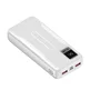 Leotec LEPOW20W22W Power Bank Batería Externa 20000 mAh Carga Rápida 22.5W PD 20W, 3 Puertos (USB-C + 2 USB-A) con Pantalla LCD, Tecnología PD 3.0 y QC 3.0, Blanco