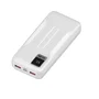 Leotec LEPOW20W22W Power Bank Batería Externa 20000 mAh Carga Rápida 22.5W PD 20W, 3 Puertos (USB-C + 2 USB-A) con Pantalla LCD, Tecnología PD 3.0 y QC 3.0, Blanco