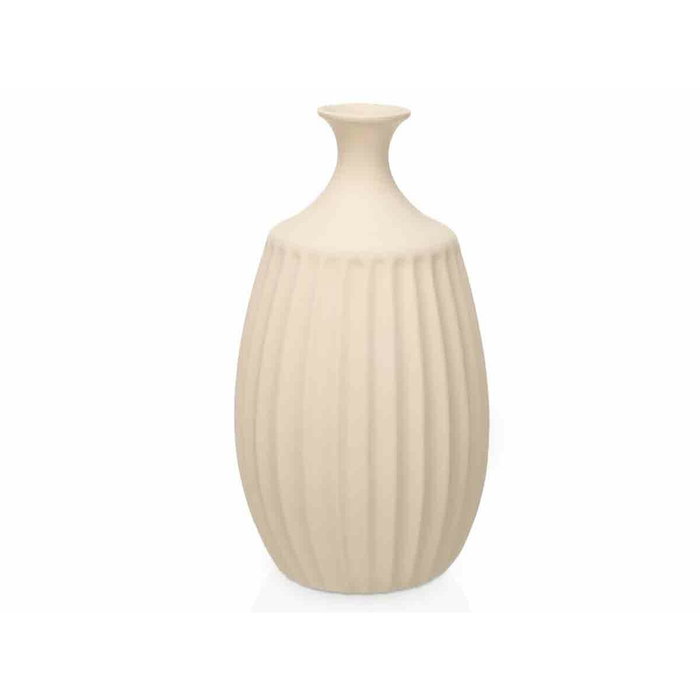 Giftdecor Jarrón de Cerámica Cuello Estrecho 48 cm Beige Giftdecor Jarrón de Cerámica Cuello Estrecho 48 cm Beige