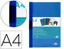 Liderpapel Carpeta dossier con pinza lateral azul translúcido DIN A4
