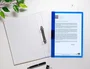 Liderpapel Carpeta dossier con pinza lateral azul translúcido DIN A4