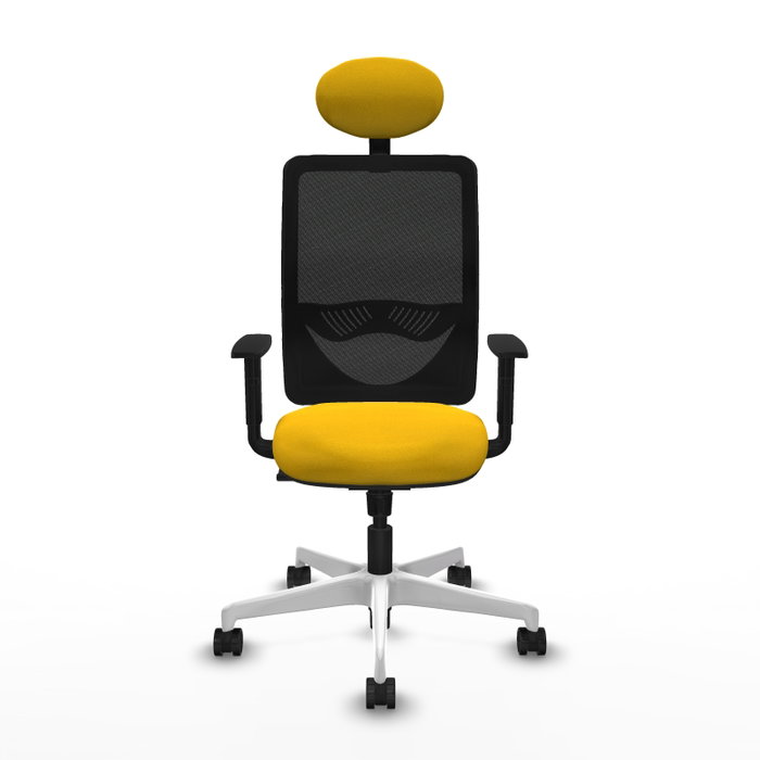 PIQUERAS Y CRESPO Silla de oficina Zulema con mecanismo Sincro, Amarillo y Negro