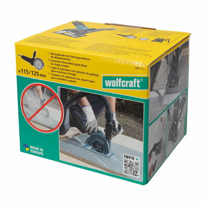 Wolfcraft Soporte guía de aspiración de polvo y guía para amoladora angular
